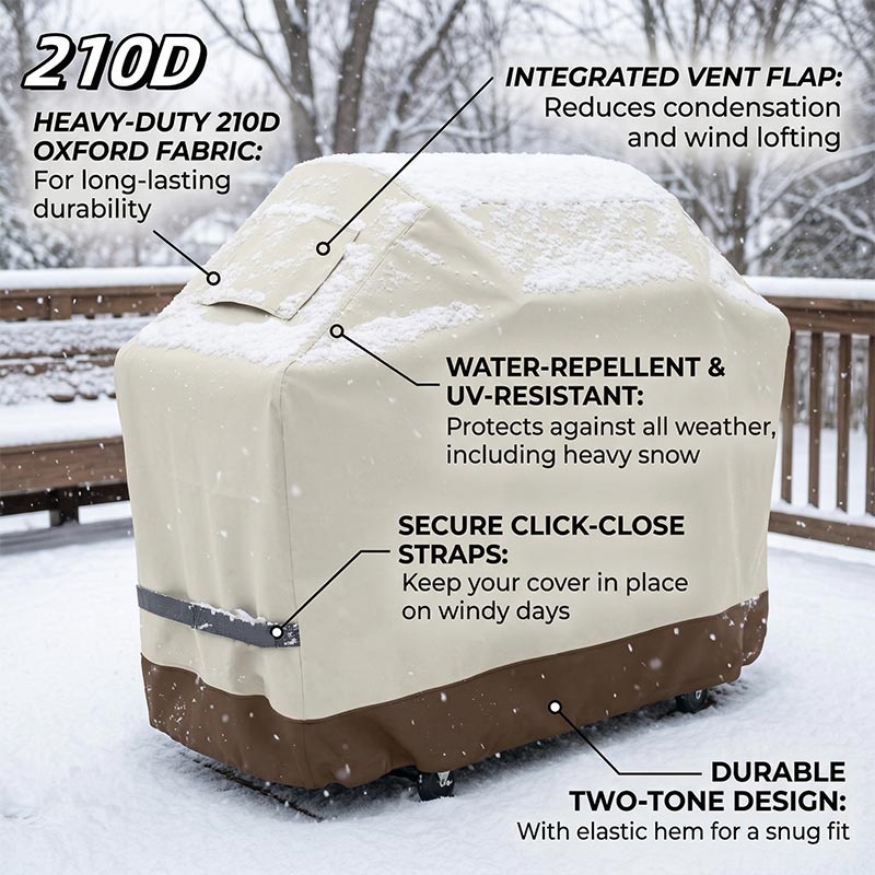 Outdoor Furniture Protector - غطاء شواء خارجي 210D بيج مقاوم