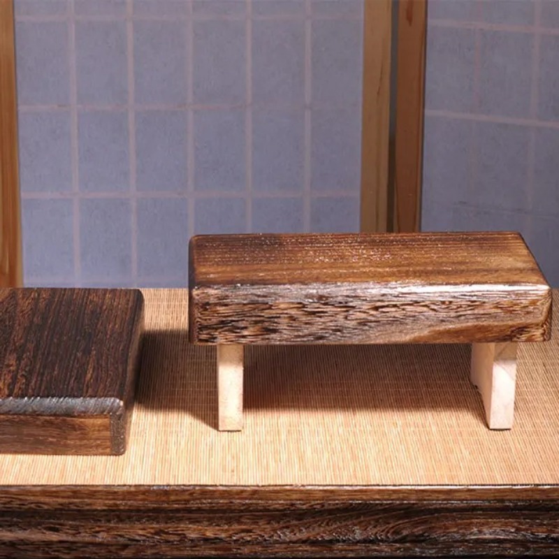 Outdoor Furniture Japanese Style - مسند قدم خشبي محمول قابل للطي