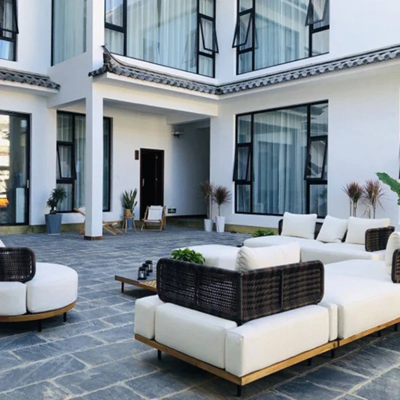 Outdoor Furniture Japanese Style - النمط الياباني البساطة خشب الساج حديقة