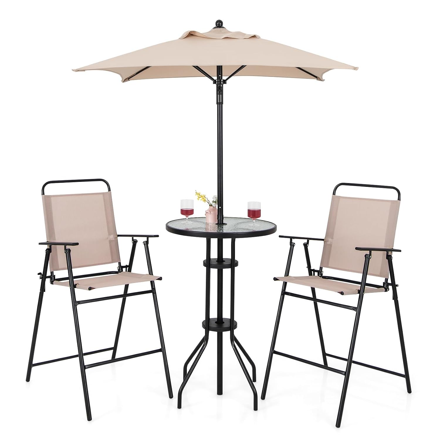 Outdoor Furniture Umbrella - طقم بار خارجي من 4 قطع،
