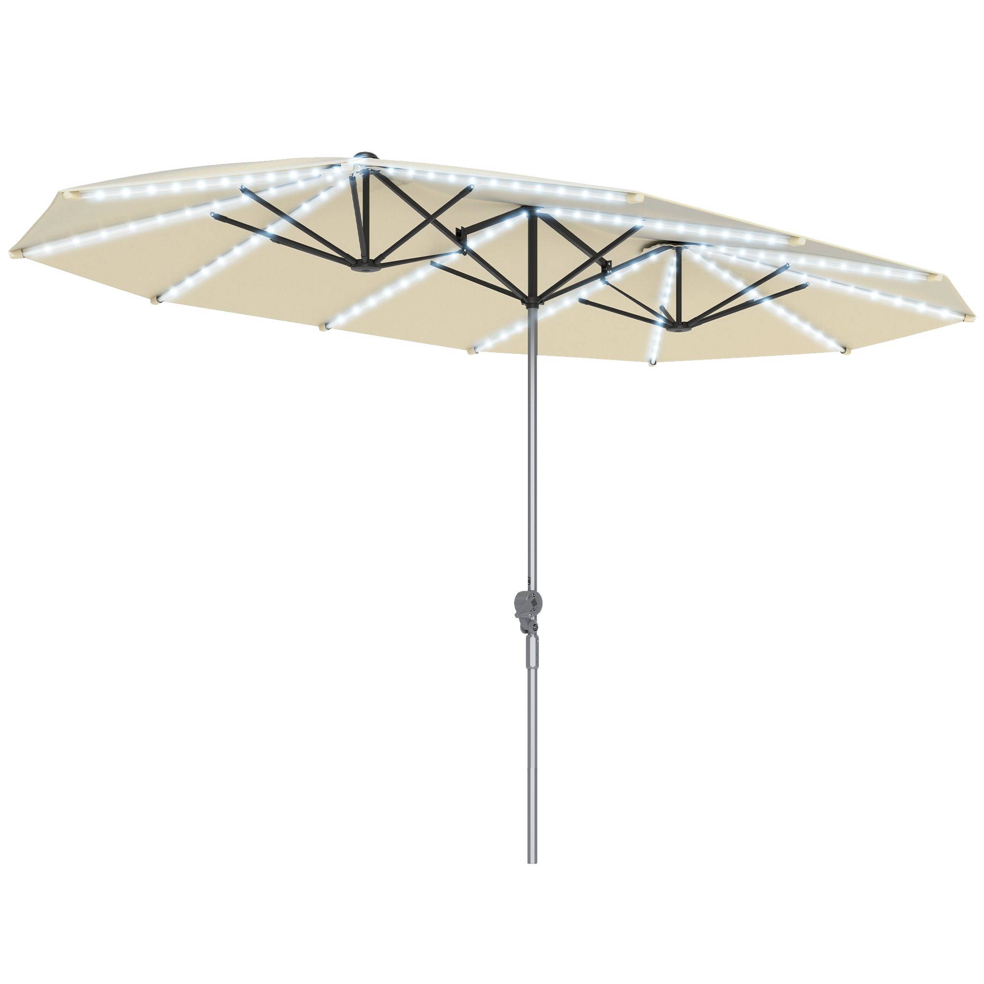 مظلة فناء بطول 15 قدمًا مع إضا - مراجعة Outdoor Furniture Umbrella وسعره