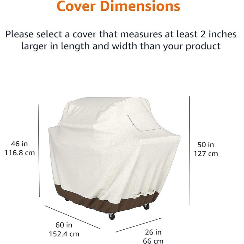 غطاء شواء خارجي 210D بيج مقاوم - مراجعة Outdoor Furniture Protector وسعره