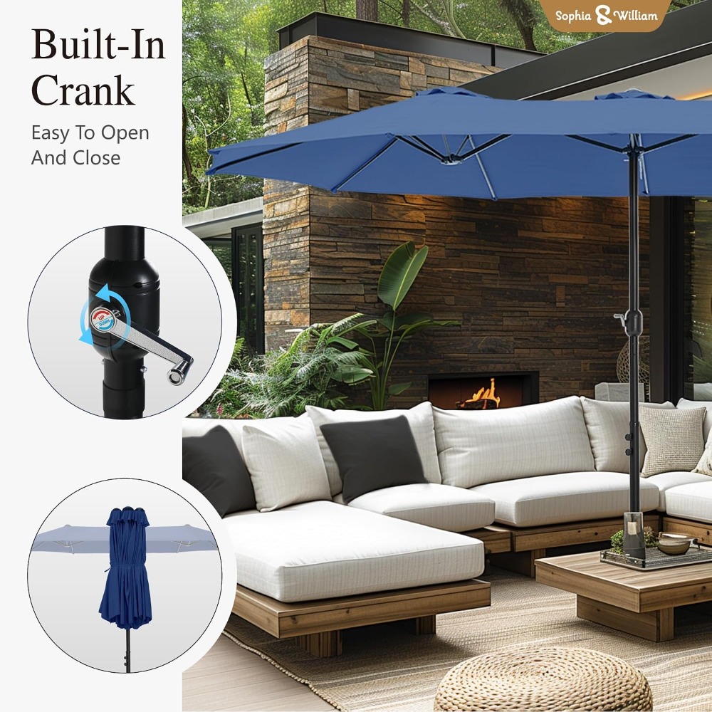 مظلة سوقية مستطيلة كبيرة جدًا  - مراجعة Outdoor Furniture Umbrella وسعره