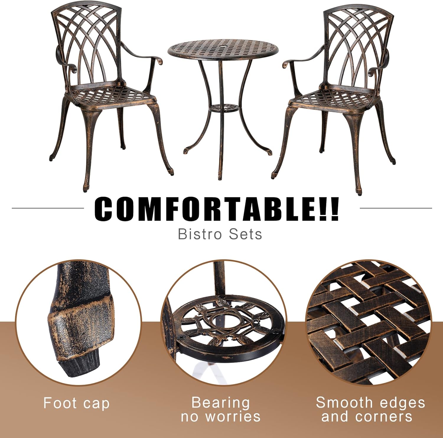 طقم بيسترو خارجي من 3 قطع مصنو - مراجعة Outdoor Furniture Umbrella وسعره